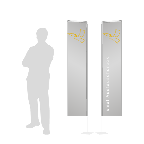 Beachflag Rechteck Austauschdruck | Small (200 cm) | beidseitig bedruckt