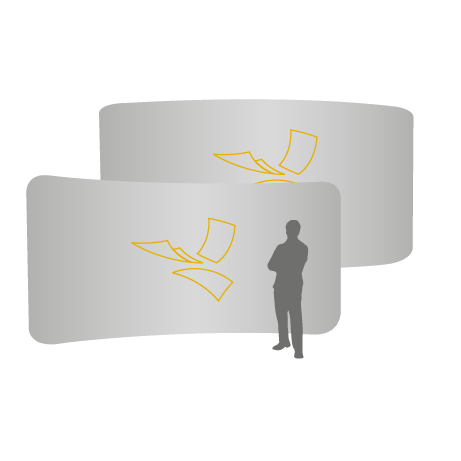 Textilwand ALU | 600er gebogen | beidseitig bedruckt