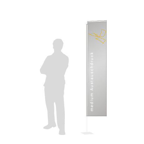 Beachflag Rechteck Austauschdruck | Medium (300 cm) | einseitig bedruckt