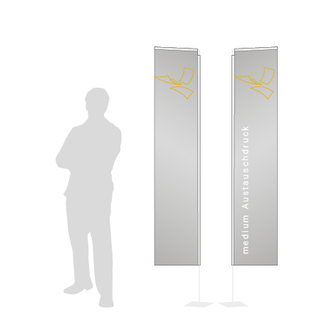 Beachflag Rechteck Austauschdruck | Medium (300 cm) | beidseitig bedruckt