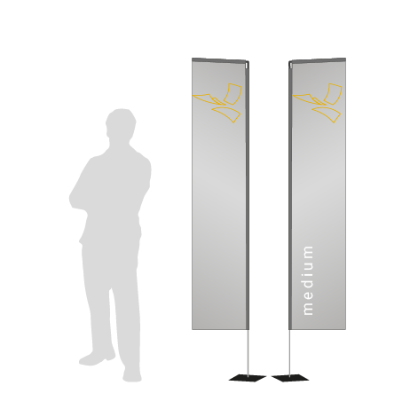 Beachflag Rechteck | Medium (300 cm) | beidseitig bedruckt