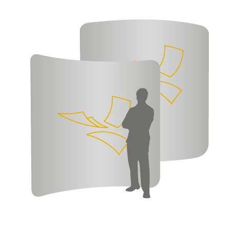 Textilwand ALU | 240er gebogen | beidseitig bedruckt