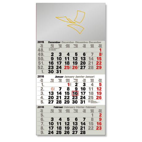 3-Monatskalender für das Folgejahr