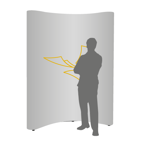 Pop-Up Faltwand | 2 x 3 Felder gebogen | einseitig bedruckt