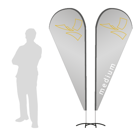 Beachflag Drop | Medium (280 cm) | beidseitig bedruckt