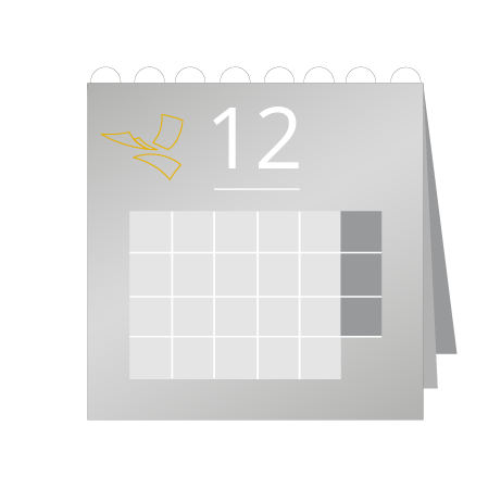 12 Blatt Wandkalender mit Deckblatt